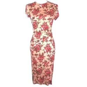 American dream Pink Floral midi Dress Large